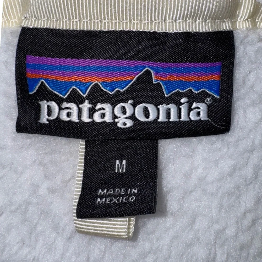 Patagonia Re-Tool Snap-T Pullover Fleece Jacket White Polartec‎ Womens Sz Med